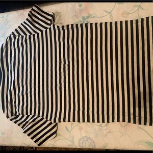 White and Black Striped Tee